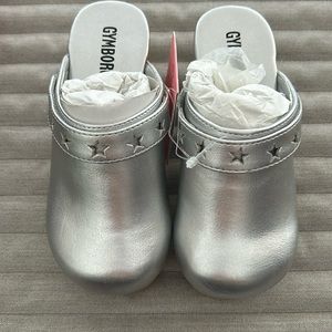 NWT Gymboree Schoolgirls Rock line metallic star clog size 10